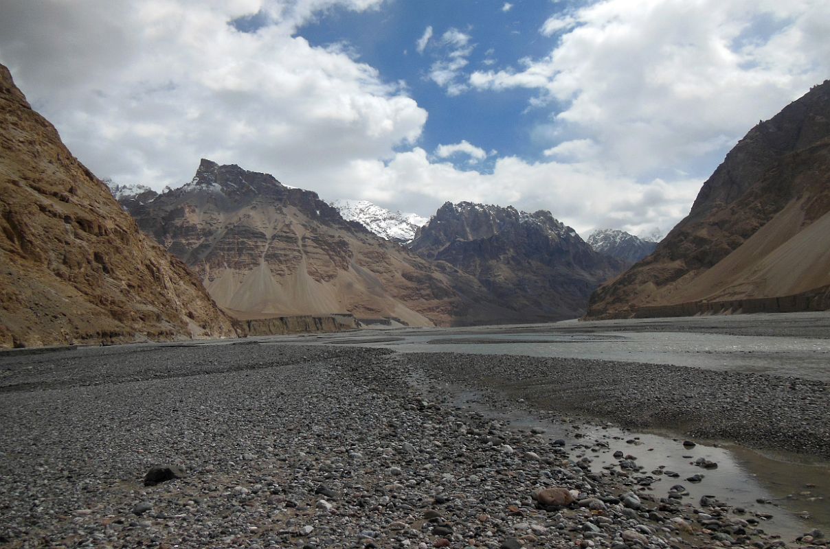 07 Looking Back Towards Kerqin Camp With Hills And Mountains In Wide Shaksgam Valley On Trek To K2 North Face In China